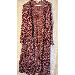 NWT Long Cardigan Sweater Duster Lularoe Sarah Womens Large Purple Knit Boho